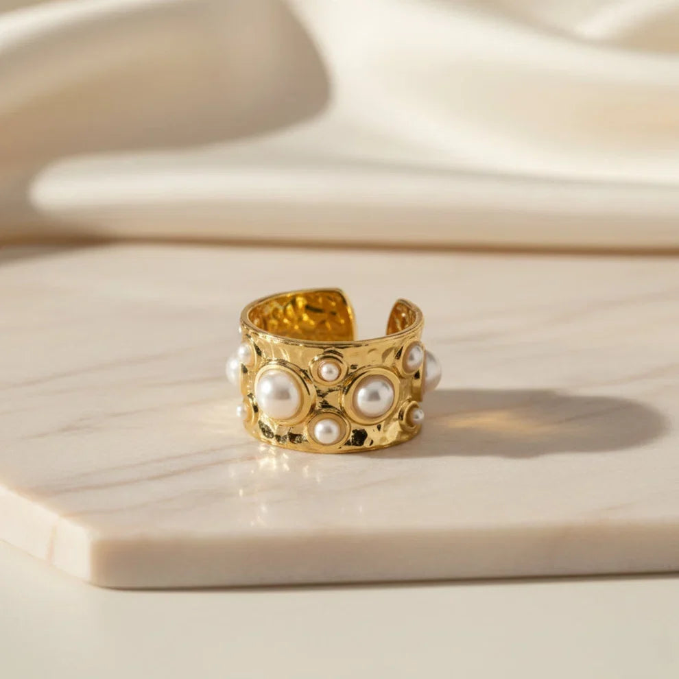 Premium 316L Stainless Steel 18K Gold Plated Adjustable Ring – Elegant, Versatile