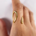 Modern & Stylish 316L Steel 18K Gold Plated Adjustable Ring
