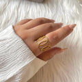316L Gold Plated Adjustable Ring | Premium Stainless Steel Jewellery