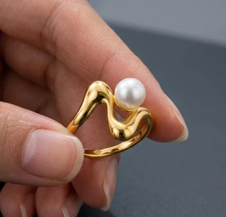 Elegant & Stylish 316L Steel 18K Gold Plated Adjustable Ring