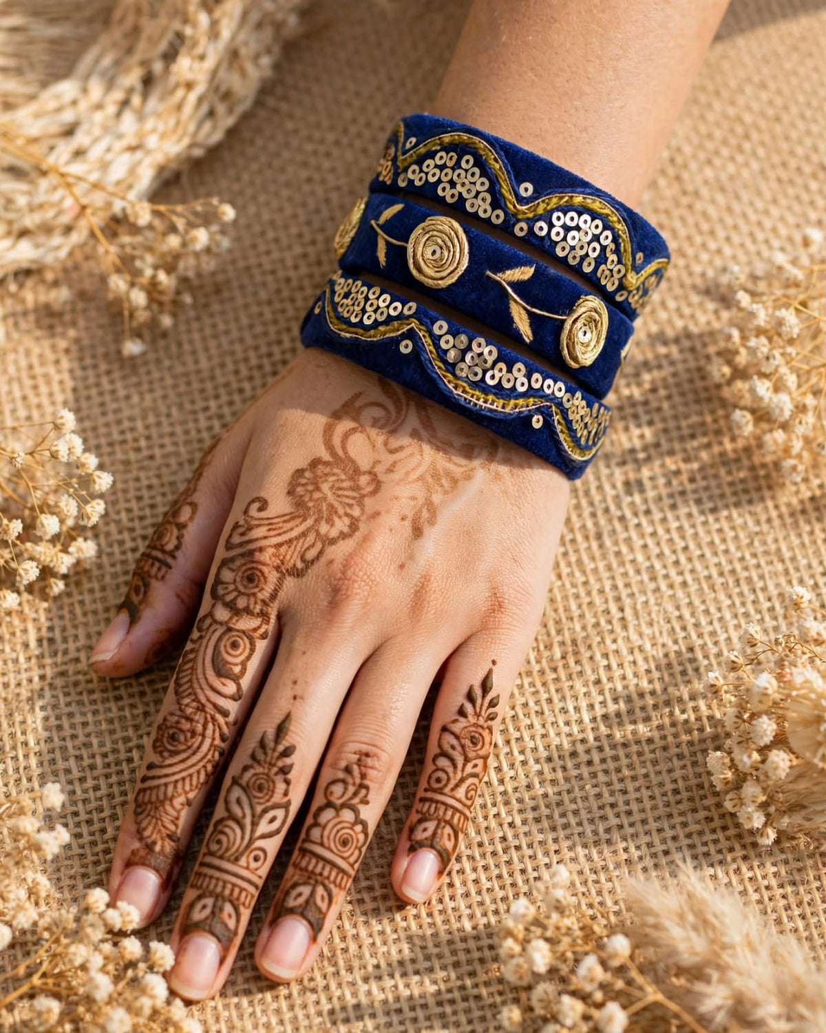 Roohi Silk Thread Bangles in Royal Blue and Maroon with Gold Zari Work