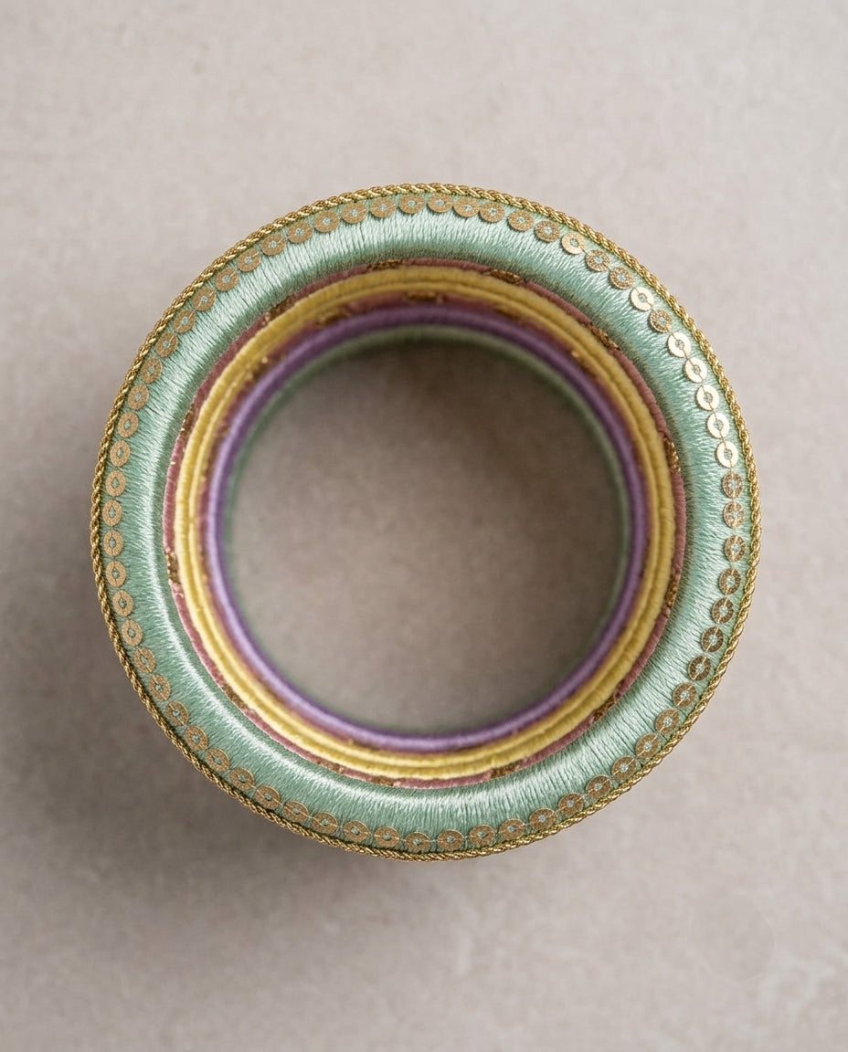 Falak | Pastel Multi | Handmade Silk Thread Bangle Set