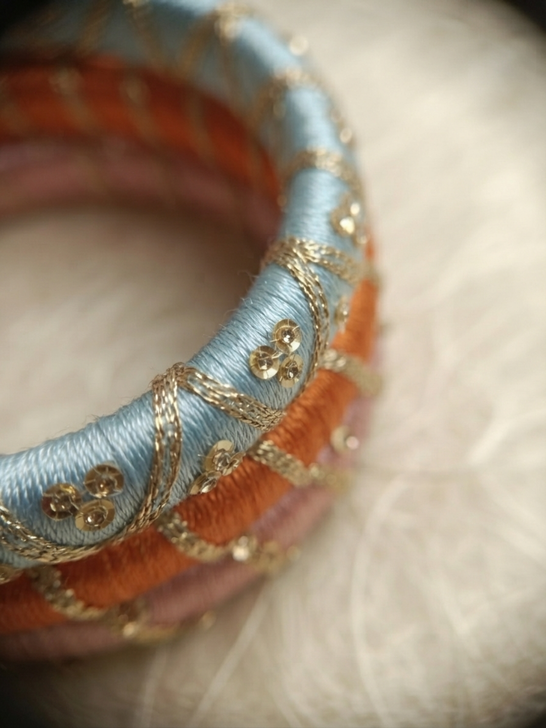 Gul-e-Rang | Multicolour Silk Thread & Sequin Bangle Stack