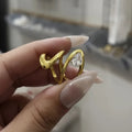 316L Stainless Steel Gold Plated Adjustable Ring | Premium 18K Finish